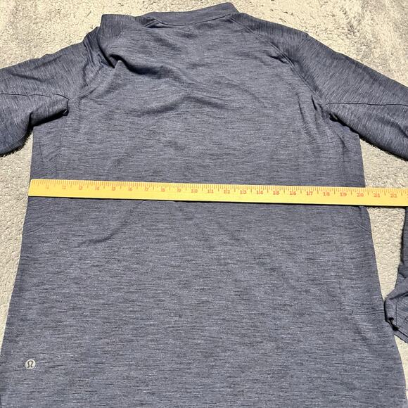 Lululemon Shirt Mens Large Surge Warm Half-Zip Heathered Blue M3DH0S - Picture 7 of 7